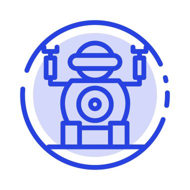 Robot, Teknoloji, Oyuncak Mavi Noktalı Çizgi Simgesi