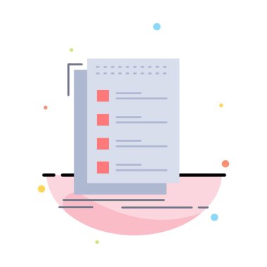 Düz Renk Simgesi Vektörü yapmak için kontrol, kontrol listesi, liste, görev