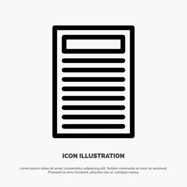 Kitap, Eğitim, Kırmızı Çizgi Simge Vektör