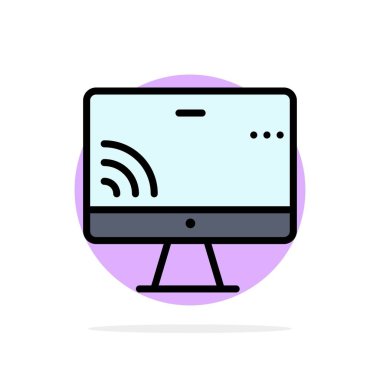 Ekran, Monitör, Ekran, Wifi Abstract Circle Arka Plan Düz co