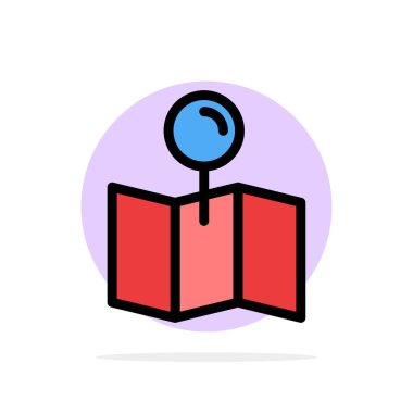 Konum, Harita, İşaretçi, Pin Soyut Daire Arka Plan Düz colo