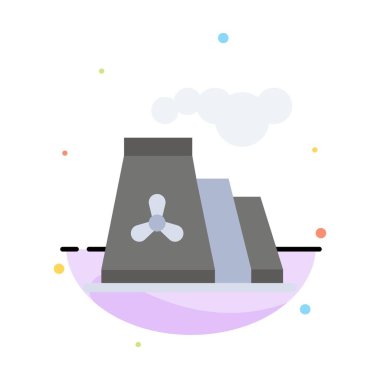 Fabrika, Kirlilik, Üretim, Duman Soyut Düz Renk Simgesi T