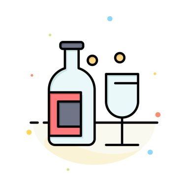 Alkol, Bar, İçecek, Viski Soyut Düz Renk Simgesi Şablon