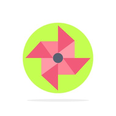 Bahar, Rüzgar, Yel Değirmeni Soyut Daire Arka Plan Düz renk Ico