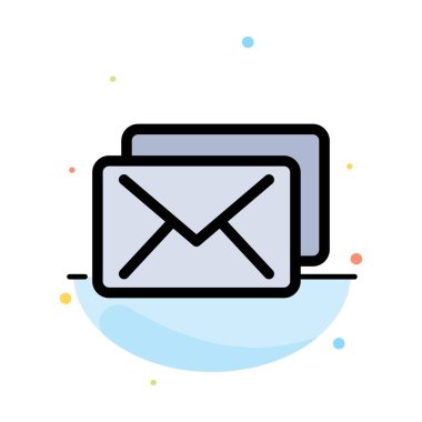 İş, Posta, İleti Soyut Düz Renk Simgesi Şablonu