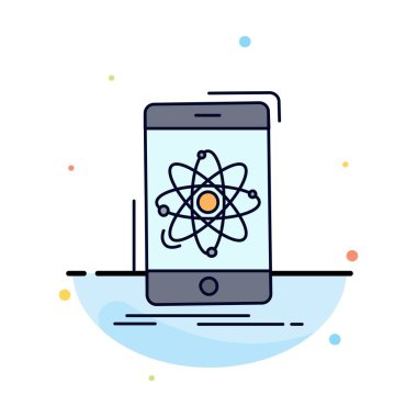 veri, bilgi, mobil, araştırma, bilim Düz Renk Simge Vec