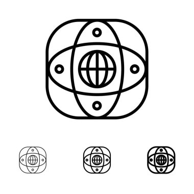 Yapay, Bağlantı, Dünya, Küresel, Küresel Kalın ve ince siyah