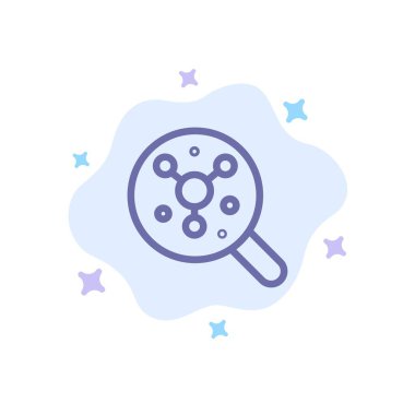 Arama, Atom, Molekül, Soyut Bulut Geri Bilim Mavi Simge