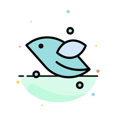 Hayvan, kuş, sinek, bahar soyut düz renk simge şablonu