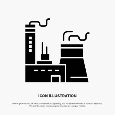 İnşaat, İnşaat, Fabrika, Sanayi katı Gph Icon vecto