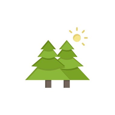 Köknar, Orman, Doğa, Ağaçlar Düz Renk Simgesi. Vektör simgesi afiş 