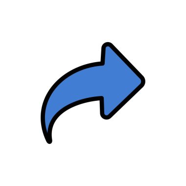 Ok, Yön, Sağ, İleri Düz Renk Simgesi. Vektör simgesi b