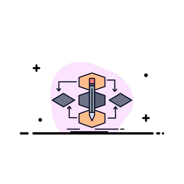 Algoritma, tasarım, yöntem, model, süreç Düz Renk Simge Vektör