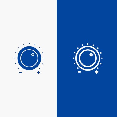 Ses, Kontrol, Kazanç, Seviye, Ses Hattı ve Glyph Katı simgesi Mavisi