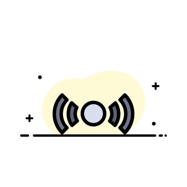 Temel, Temel, Sinyal, Ui, Ux Business Flat Line Dolu Simge