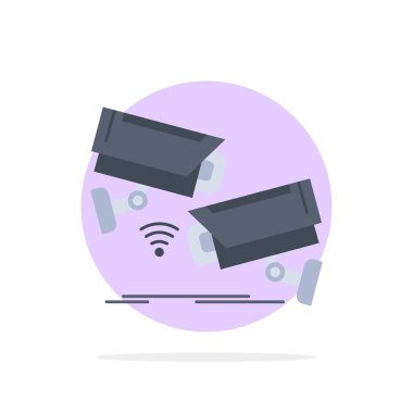 Cctv, Kamera, Güvenlik, Gözetleme, Teknoloji Düz Renk Simgesi