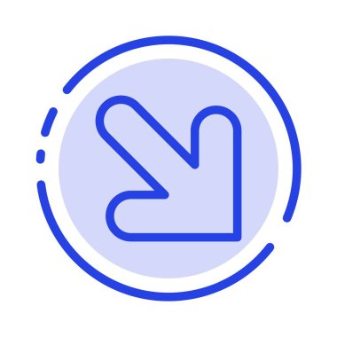 Ok, Aşağı, Sağ Mavi Noktalı Satır Simgesi