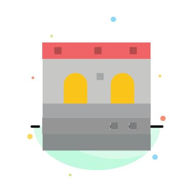 Kapı, Garaj, Tren Soyut Düz Renk Simgesi Şablonu