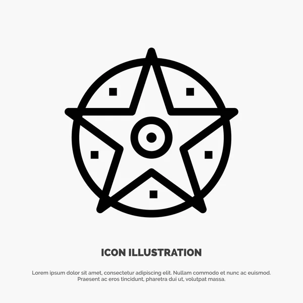 Pentáculo, Satánico, Proyecto, Star Vector Line Icon — Vector de stock