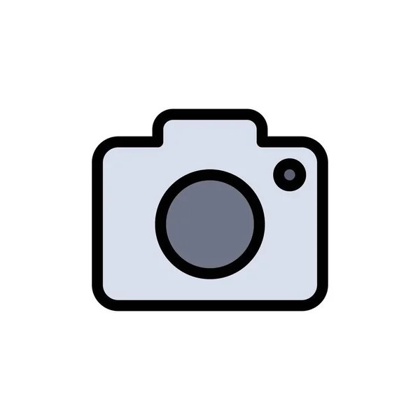 Twitter, kép, kép, kamera lapos szín Icon. Vektor ikon-ba — Stock Vector