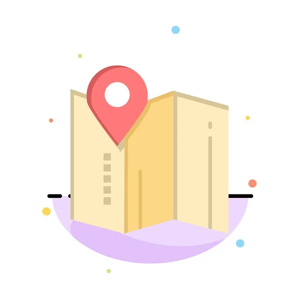 Localização, Mapa, Pin, Hotel Abstract Flat Color Icon Template — Vetor de Stock