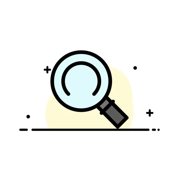 General, Magnifier, Search Business Flat Line Filled Icon Vecto — стоковый вектор