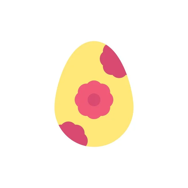 Jajko, Wielkanoc, kwiat płaski kolor ikona. Wektor ikona banner templat — Wektor stockowy