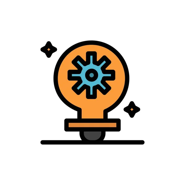 Лампочка, Свет, Настройка, Gear Flat Color Icon. Векторный значок — стоковый вектор