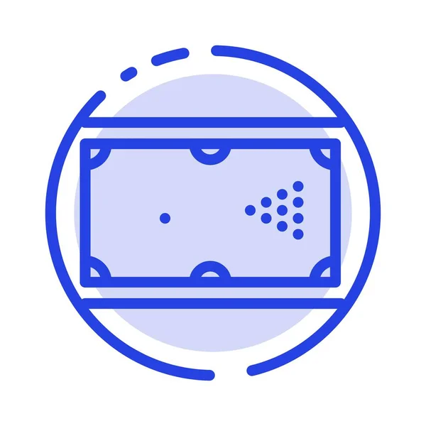 Бильярд, Cue, Игра, Карман, Бассейн Blue Dotted Line Icon — стоковый вектор