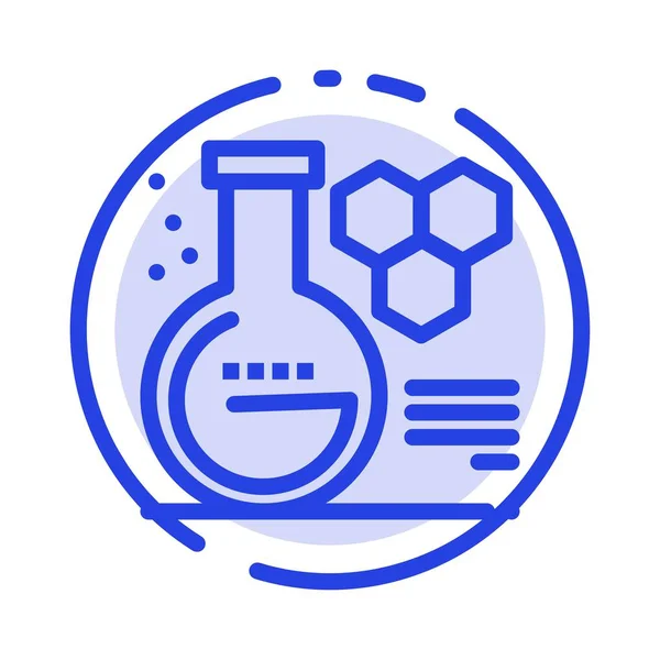Chemie, Lab, chemická laboratoř, vzdělání modrá tečkovaná čára I — Stockový vektor