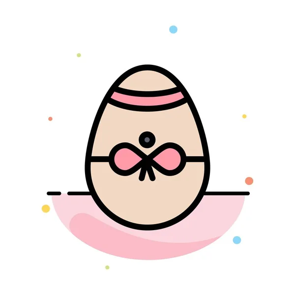 Δώρο, πουλί, διακόσμηση, Πάσχα, αυγό αφηρημένο επίπεδη χρώμα Icon TEM — Διανυσματικό Αρχείο