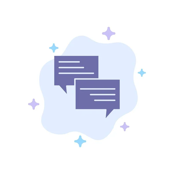 SMS, bericht, popup, Bubble, chat blauw icoon op abstracte Cloud ba — Stockvector