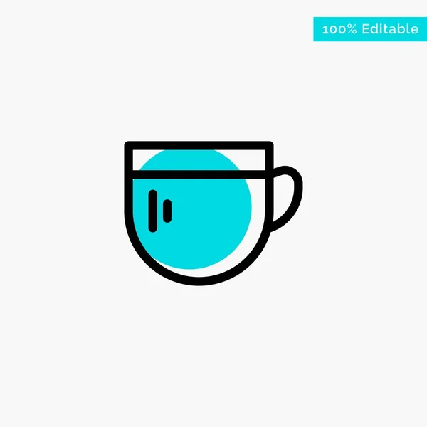 Taza, Té, Café, Punto culminante básico turquesa Vector — Vector de stock