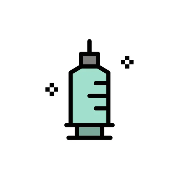 Chemie, geneeskunde, apotheek, platte kleur van de spuit pictogram. Vector — Stockvector