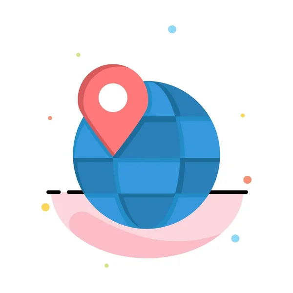 Lokalizacja, mapa, Globus, Internet streszczenie płaski kolor ikona szablon — Wektor stockowy