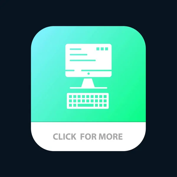 Ordinateur, Clavier, Moniteur, Informatique Mobile App Icon Design — Image vectorielle