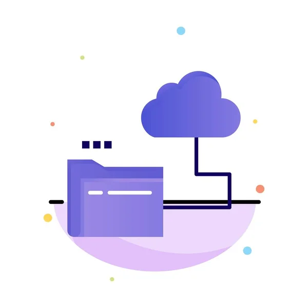 Cloud, Dossier, Stockage, Fichier Résumé Modèle d'icône de couleur plate — Image vectorielle