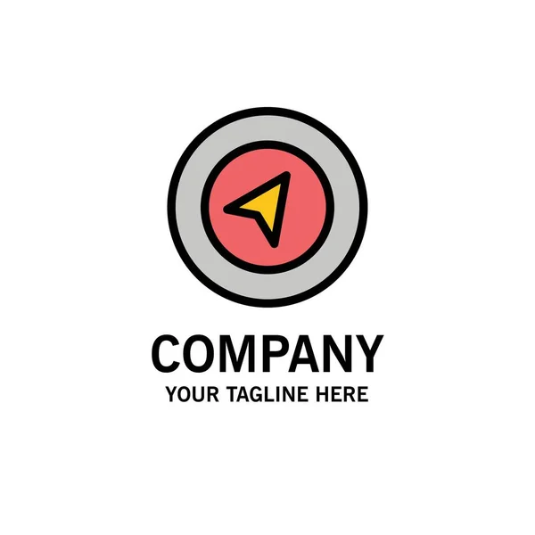 Mapa, Navegación, Ubicación Empresarial Logo Template. Color plano — Vector de stock