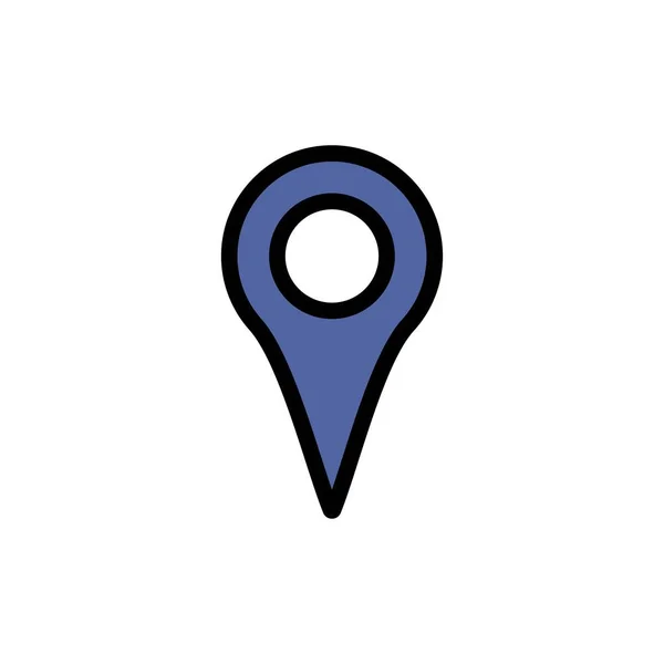 Ubicación geográfica, Ubicación, Mapa, Pin Flat Color Icon. Icono del vector b — Vector de stock