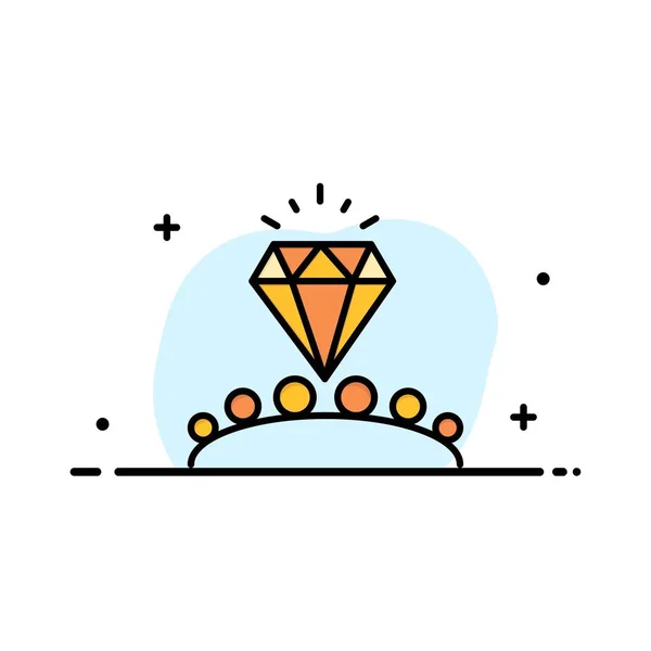 Diamond, szerelem, szív, esküvői Business Logo template. Síkszín — Stock Vector