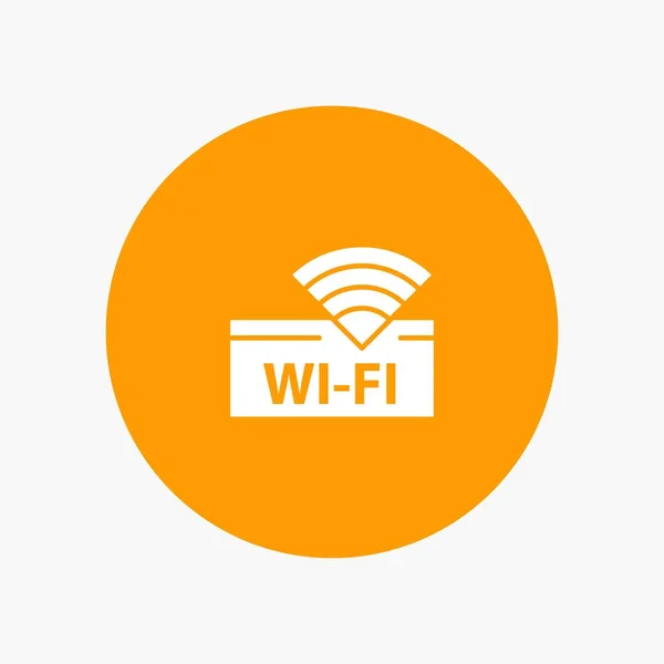 酒店， Wifi， 服务， 设备白色字形图标 — 图库矢量图片