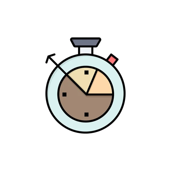 Measure, Time, Clock, Data Science  Flat Color Icon. Vector icon — Stock Vector