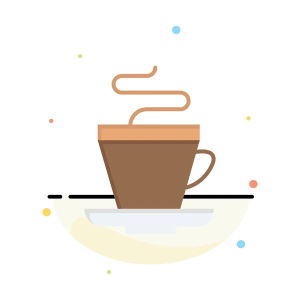 Chá, xícara, café, indiano abstrato modelo de ícone de cor plana — Vetor de Stock