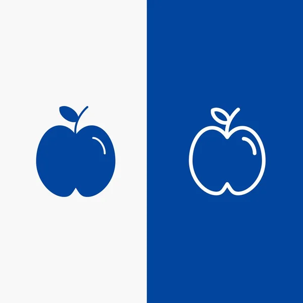 Apple, Utbildning, Skola, Studielinje och Glyf Solid ikon Blå b — Stock vektor