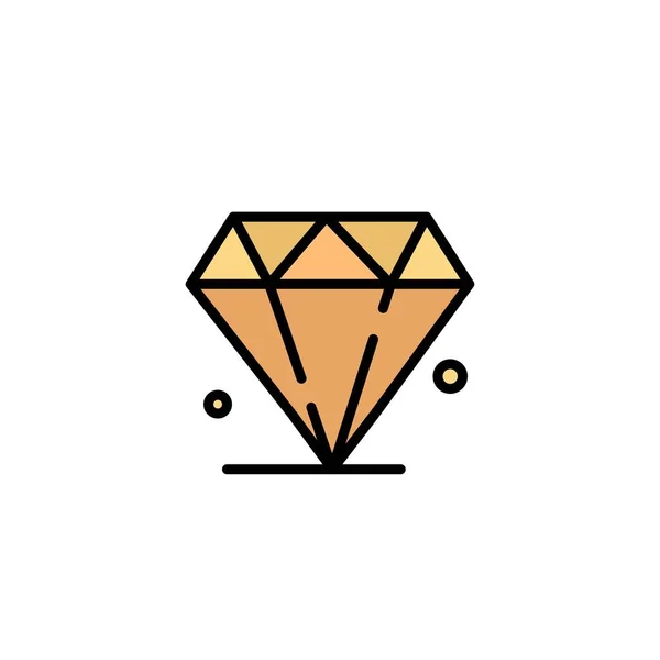 钻石，宝石，马德里加尔商业标志模板。平面颜色 — 图库矢量图片