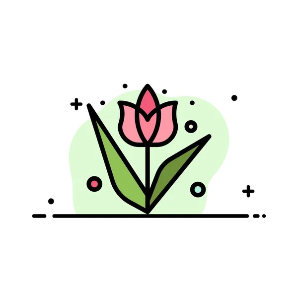 Dekoration, Oster-, Blüten-, Pflanzengeschäft flache Linie gefüllt ico — Stockvektor