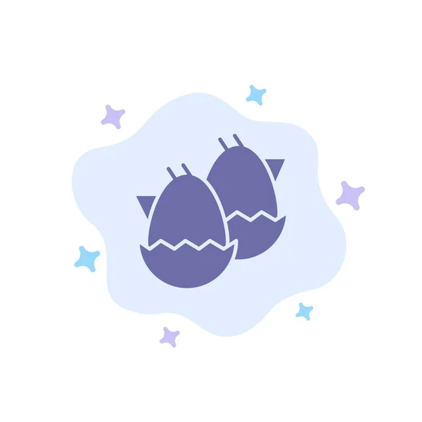 Uovo, Bambino, Pasqua, Natura Icona blu su sfondo astratto nuvola — Vettoriale Stock