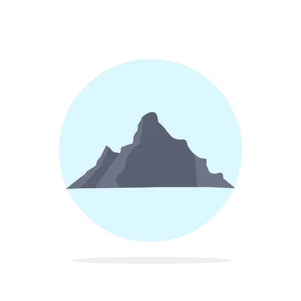 Hill, paisagem, natureza, montanha, cena Flat Color Icon Vector — Vetor de Stock
