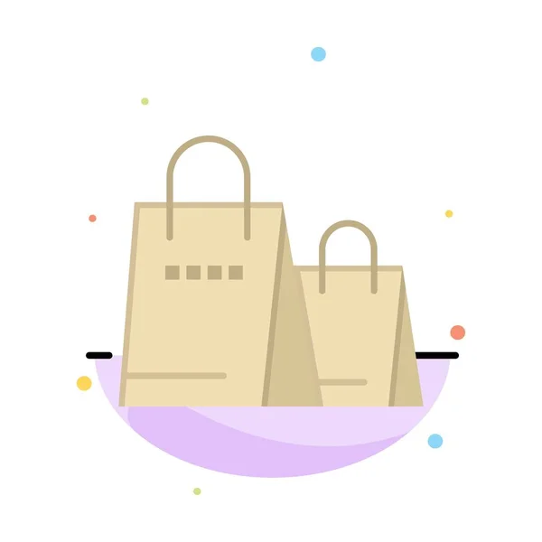 袋， 手袋， 购物， 商店抽象平面颜色图标模板 — 图库矢量图片