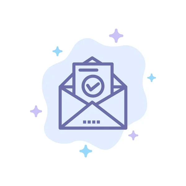 Correio, E-mail, Envelope, Educação Ícone Azul em Abstract Cloud Bac — Vetor de Stock